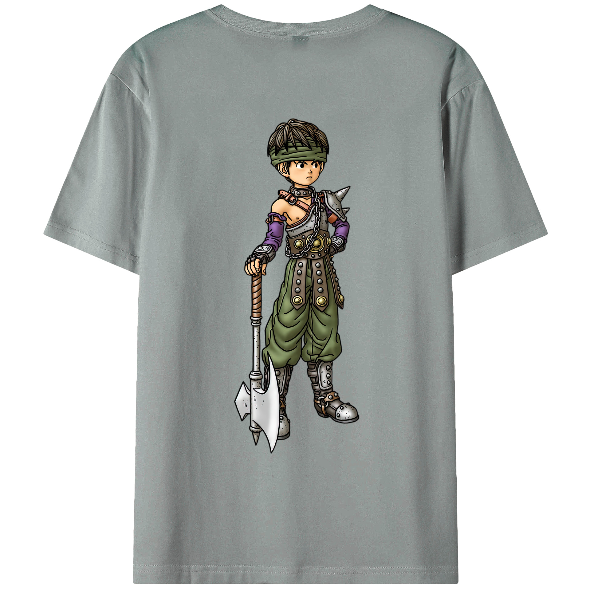 （画像用） ドラゴンクエスト Doragon Kuesuto Dragon Quest 綿100％ メンズ半袖Tシャツ（バックプリント） 通気性